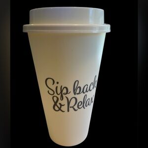 Sip Back & Relax Plastic Covered Tumbler/New